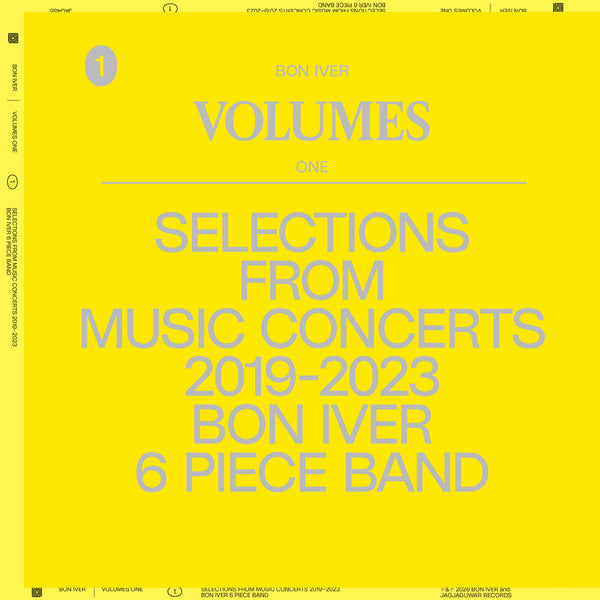 VOLUMES: ONE "SELECTIONS FROM MUSIC CONCERTS 2019-2023 BON IVER 6 PIECE BAND": Vinyl LP
