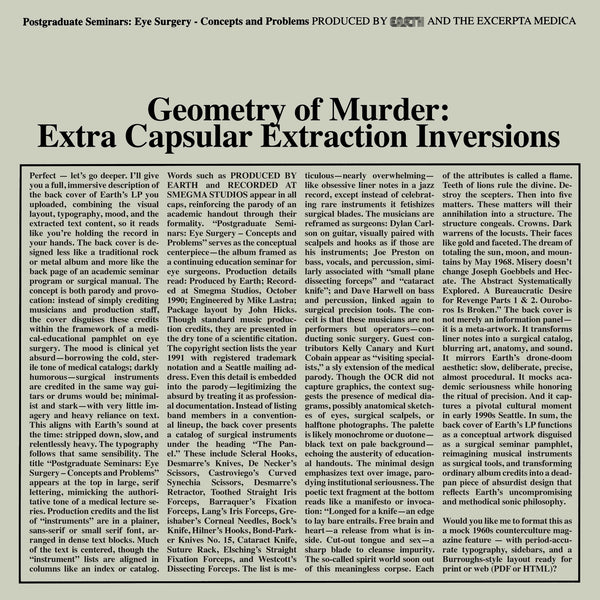 Geometry of Murder: The Extra Capsular Extraction Inversions: Crystal Clear Vinyl LP